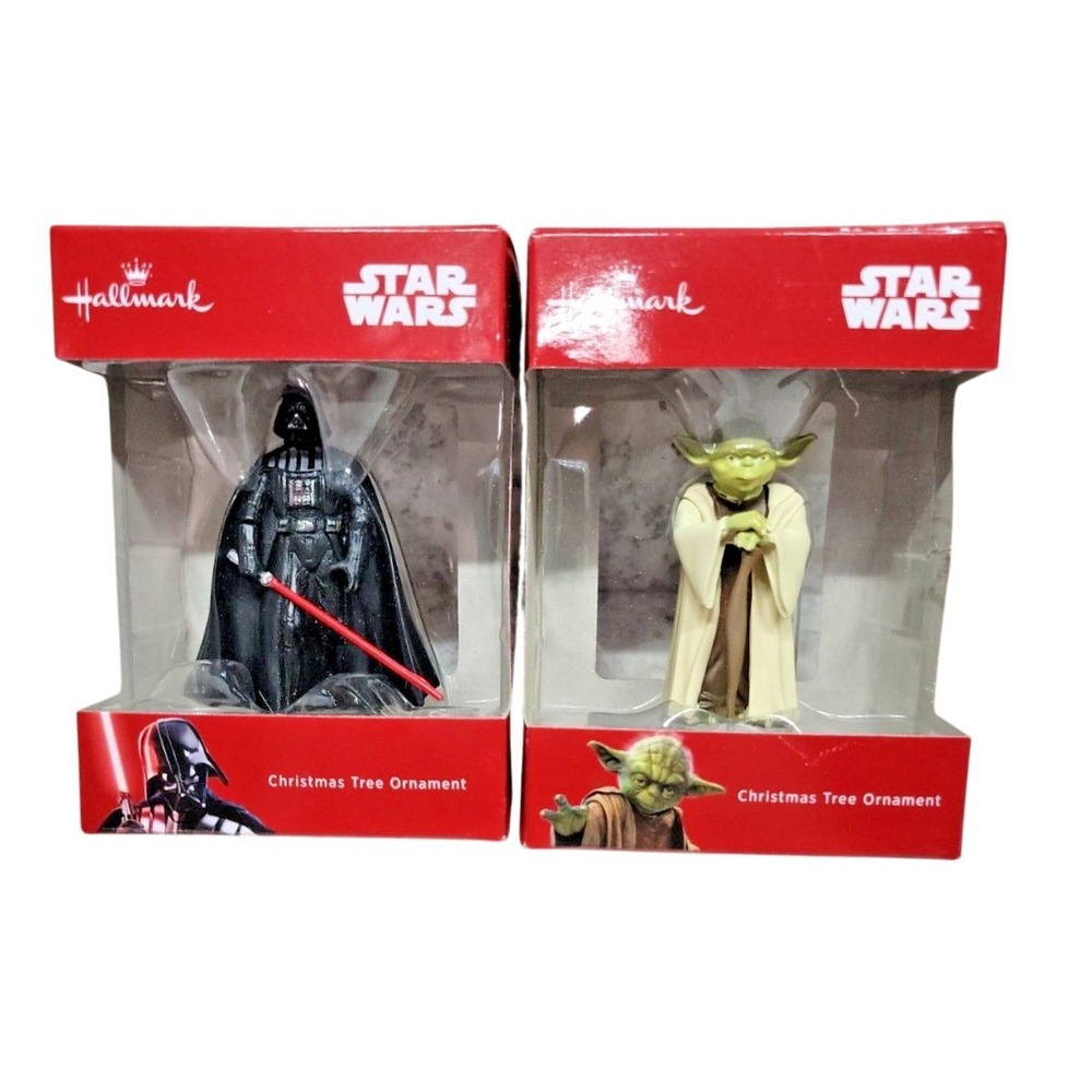 Hallmark Ornaments Star Wars Lot Of 2 2021 NIB Yoda Darth Vadar